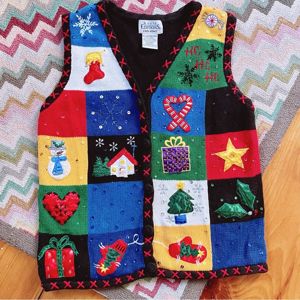 Vintage Basic Editions Christmas Vest Medium